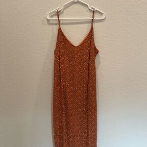 One Clothing Orange Floral Midi Dress